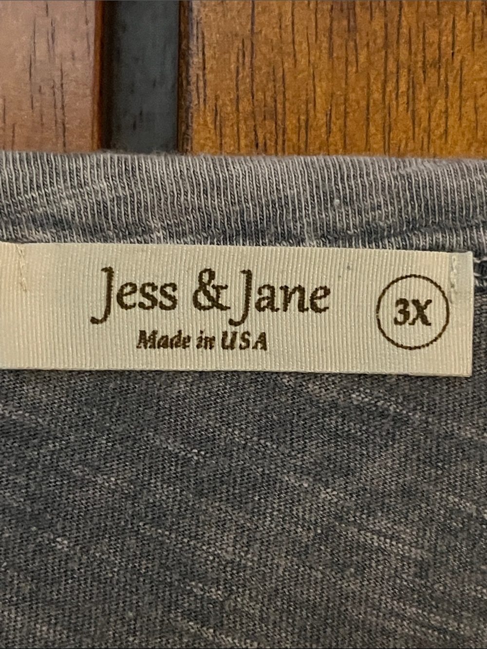 Jess & Jane Long Sleeve Bundle Tunic Tops-Slate Blue w/Ruffles & Grey w/Black - Picture 3 of 15